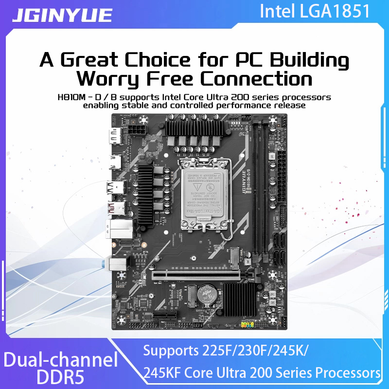 Ddr5 64Gb - JGINYUE H810 Moederbord Intel LGA1851 Dual-channel