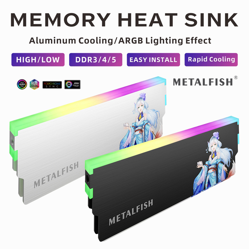 Ddr5 Ram - METALFISH DRAM Heatsink 5V-3PIN ARGB DDR3