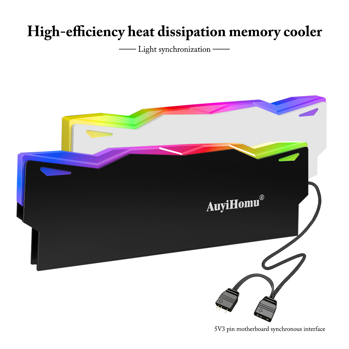 Ddr5 Ram - AuyiHomu RGB-koellichaam, 5V 3-pins ARGB Sync-geheugenkoeler,