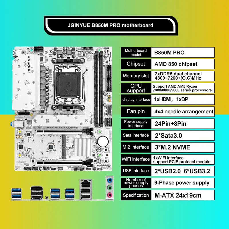 JGINYUE B850M Pro moederbordse - Ddr5 16Gb 6000Mhz recensie en prijs